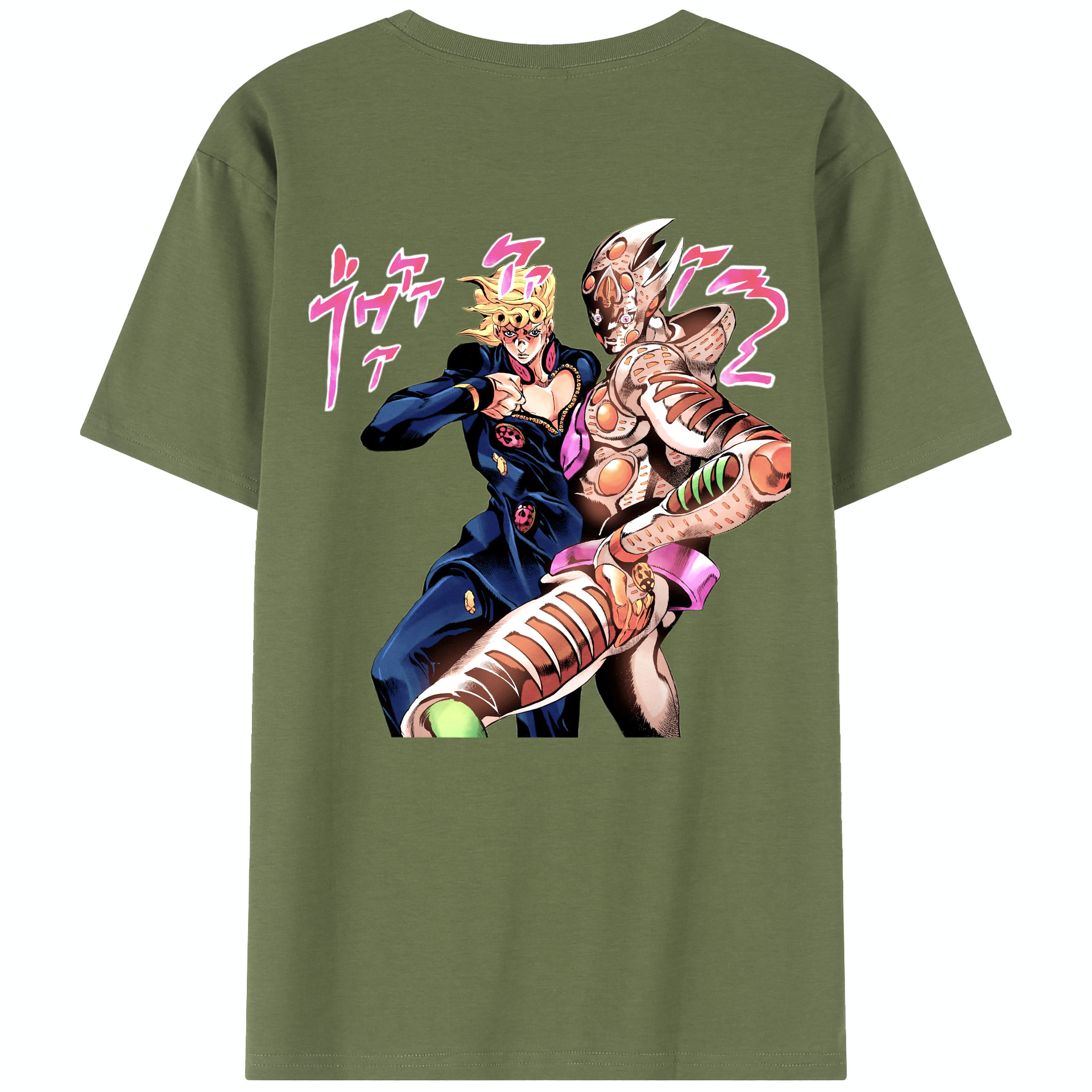 （画像用） ジョジョの奇妙な冒険 ジョルノ?ジョバァーナ JoJo's Bizarre Adventure Giorno Giovanna 綿100％半袖Tシャツ（背面プリント）